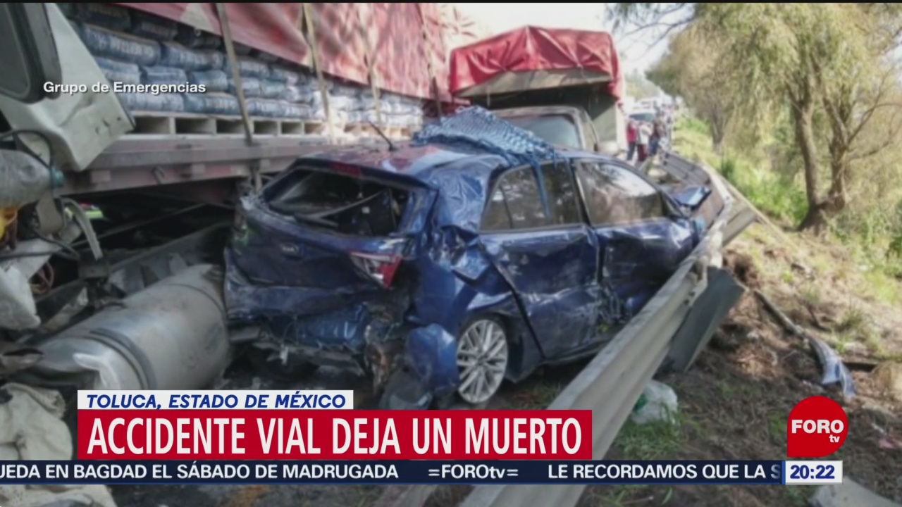 Fallece una persona tras accidente en la autopista Atlacomulco-Toluca