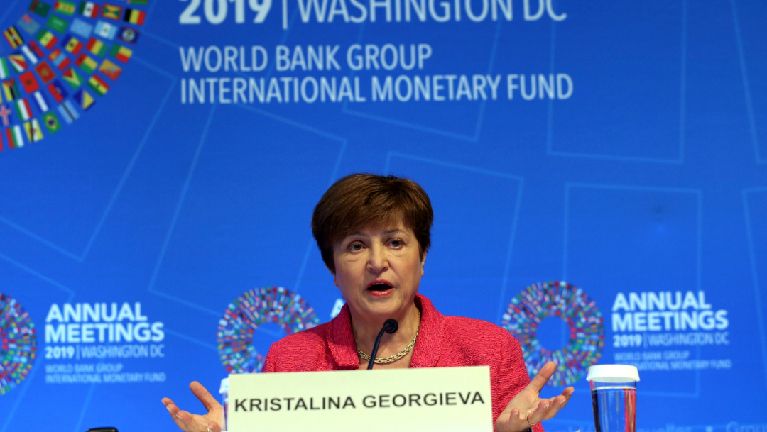 FOTO Kristalina Georgieva, directora del FMI, reclama a México que favorezca al sector privado para mejorar su economía (AP)