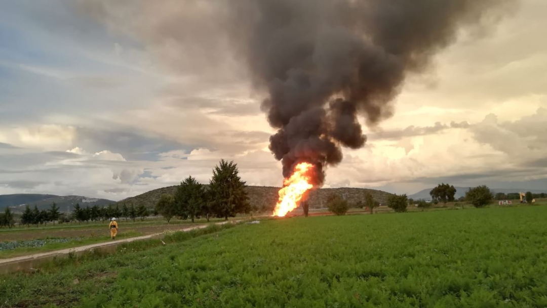 Foto: Protección Civil de Puebla realizó un incendio controlado de la fuga de Gas LP, 20 octubre 2019