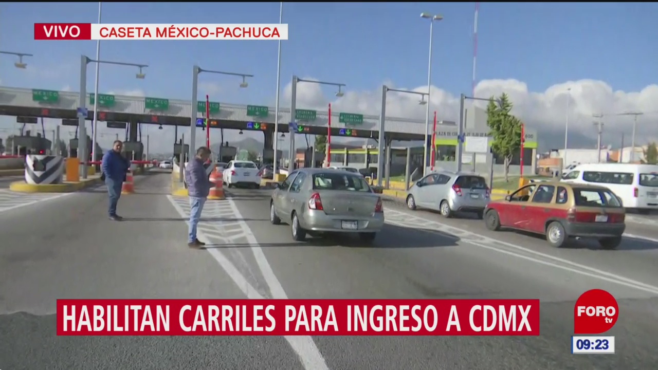 Habilitan carriles en la autopista México-Pachuca