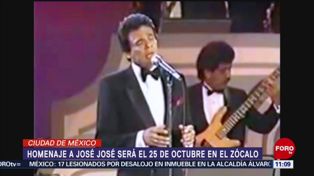 Homenaje a José José será el 25 de octubre en el Zócalo CDMX