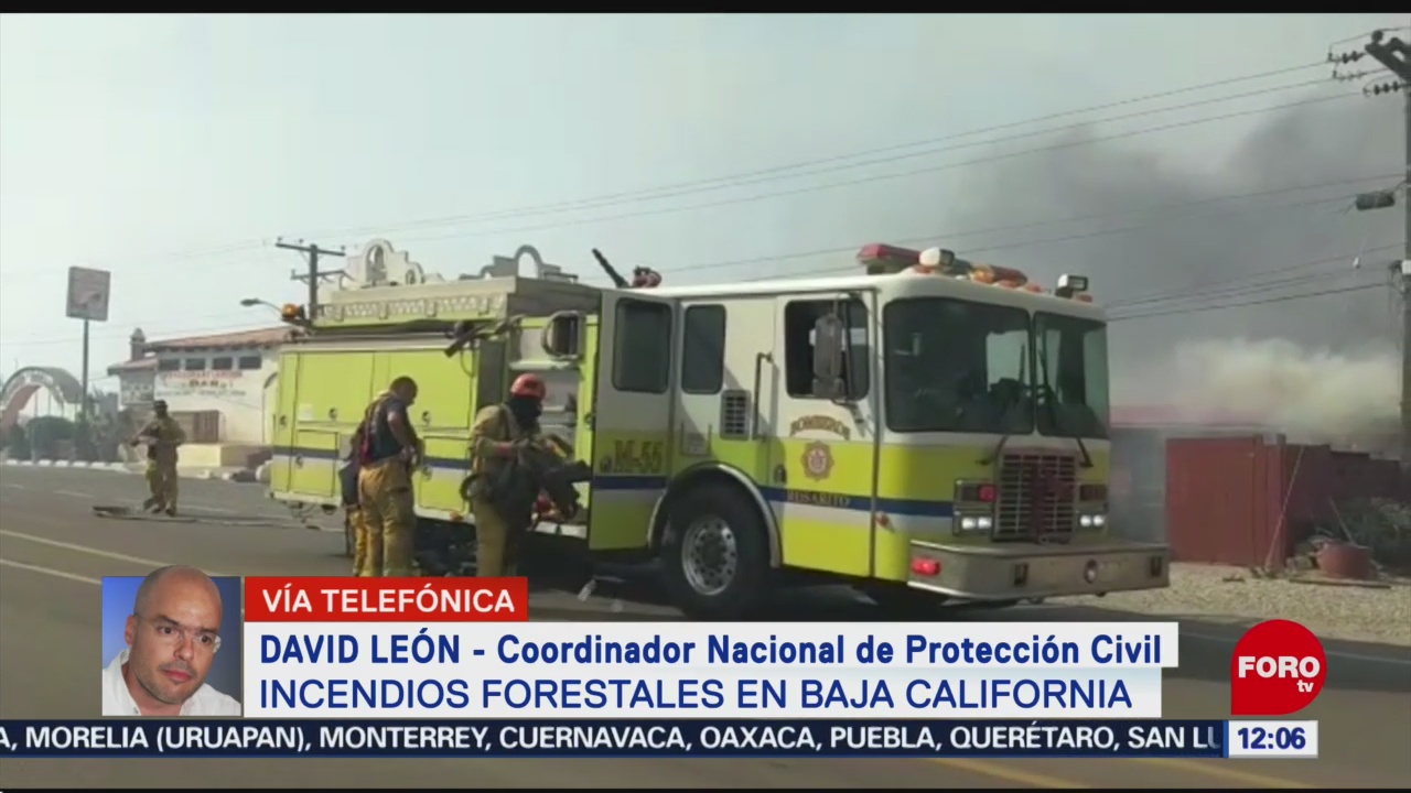Foto: Incendios Forestales Baja California Protección Civil 26 Octubre 2019