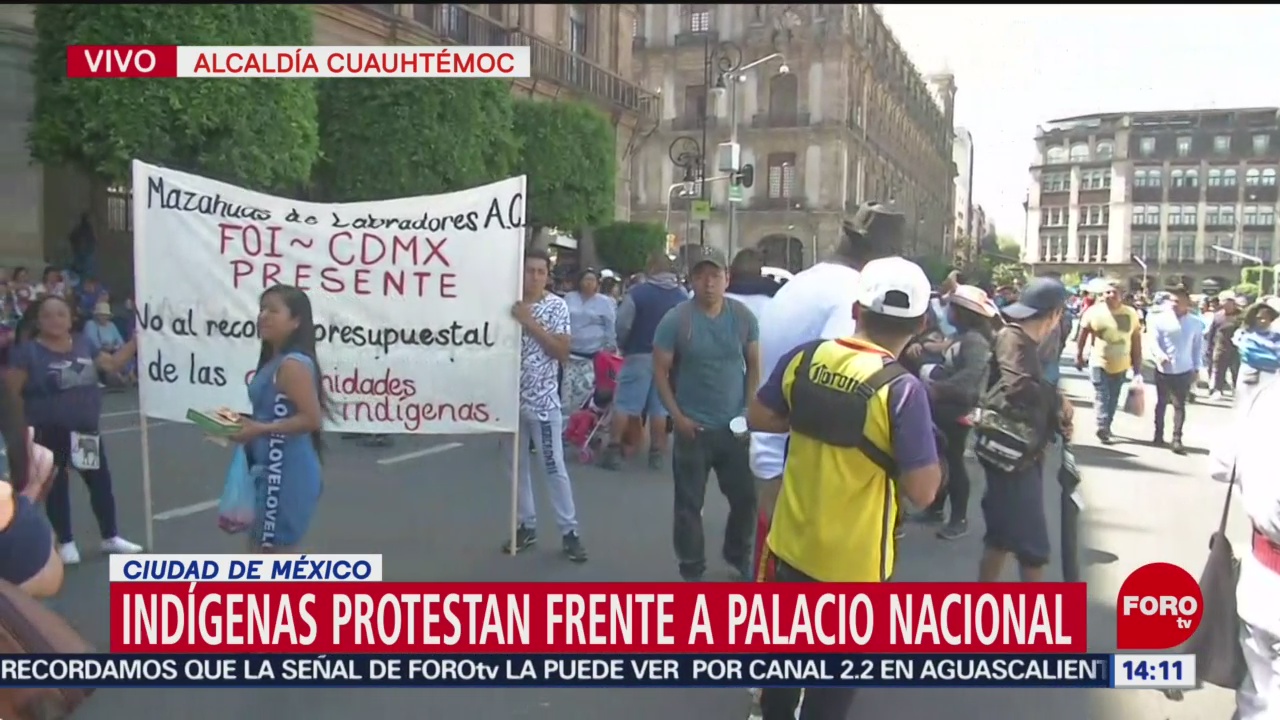 FOTO: Indígenas protestan frente Palacio nacional,