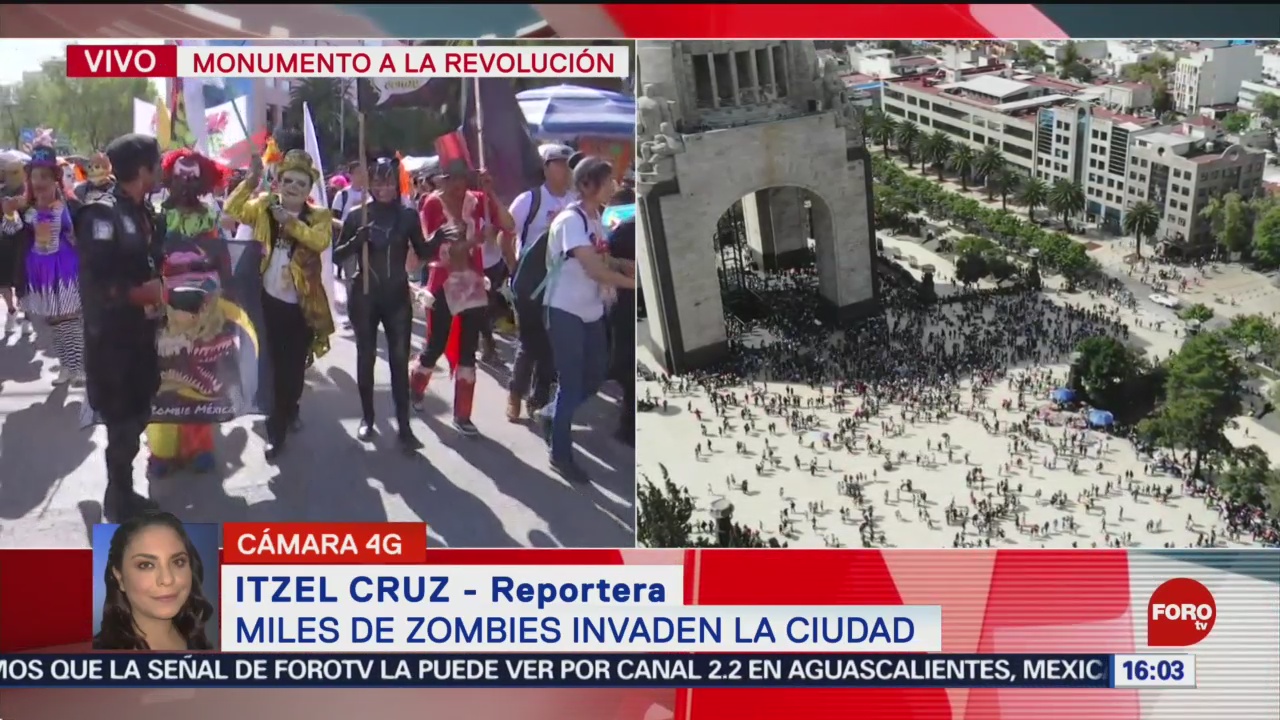 Inicia Marcha Zombie en Paseo de la Reforma