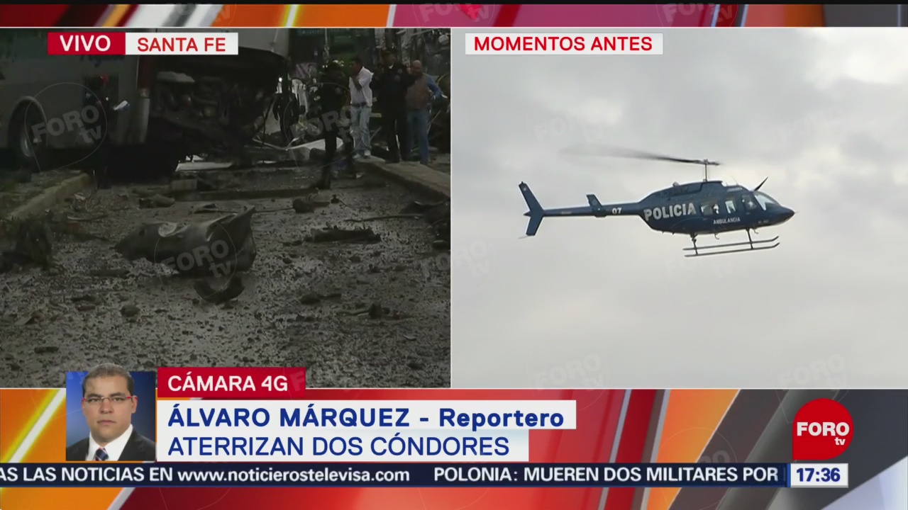 Helicópteros cóndores llegan a Santa Fe tras accidente automovilístico