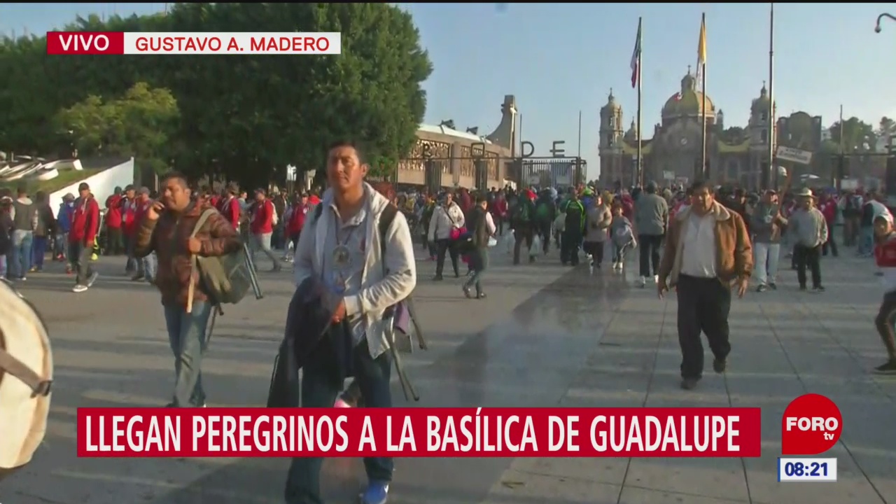Llegan peregrinos a la Basílica de Guadalupe