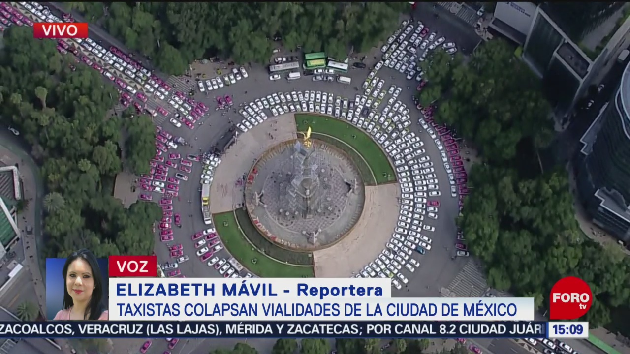 FOTO: Más 750 Taxis Permanecen Estacionados Sobre Paseo Reforma