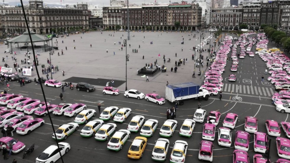 Los taxistas marcharán del Ángel de la Independencia al Zócalo, 05 de octubre de 2019, (Twitter @monteror32)