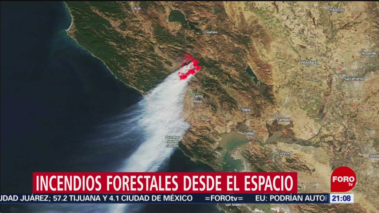 Foto: Nasa Incendios Forestales Baja California Imágenes Satelitales 28 Octubre 2019