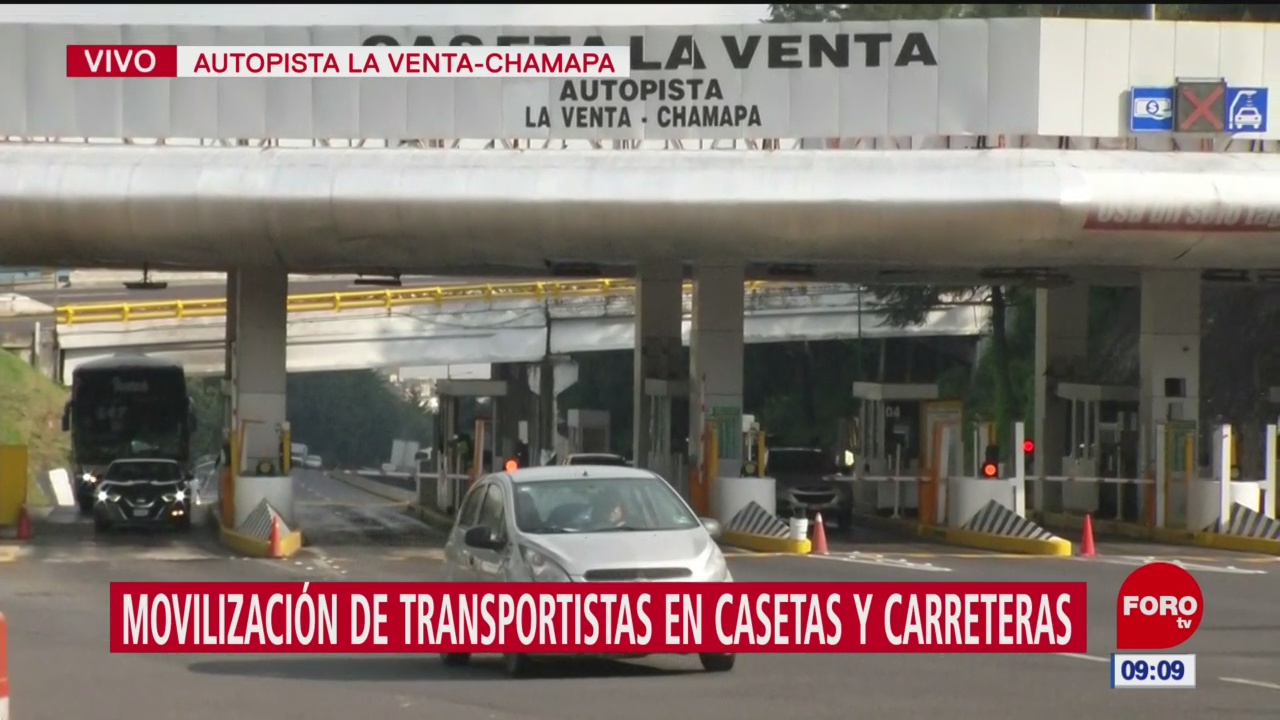 No hay bloqueos de transportistas en caseta La Venta-Chamapa
