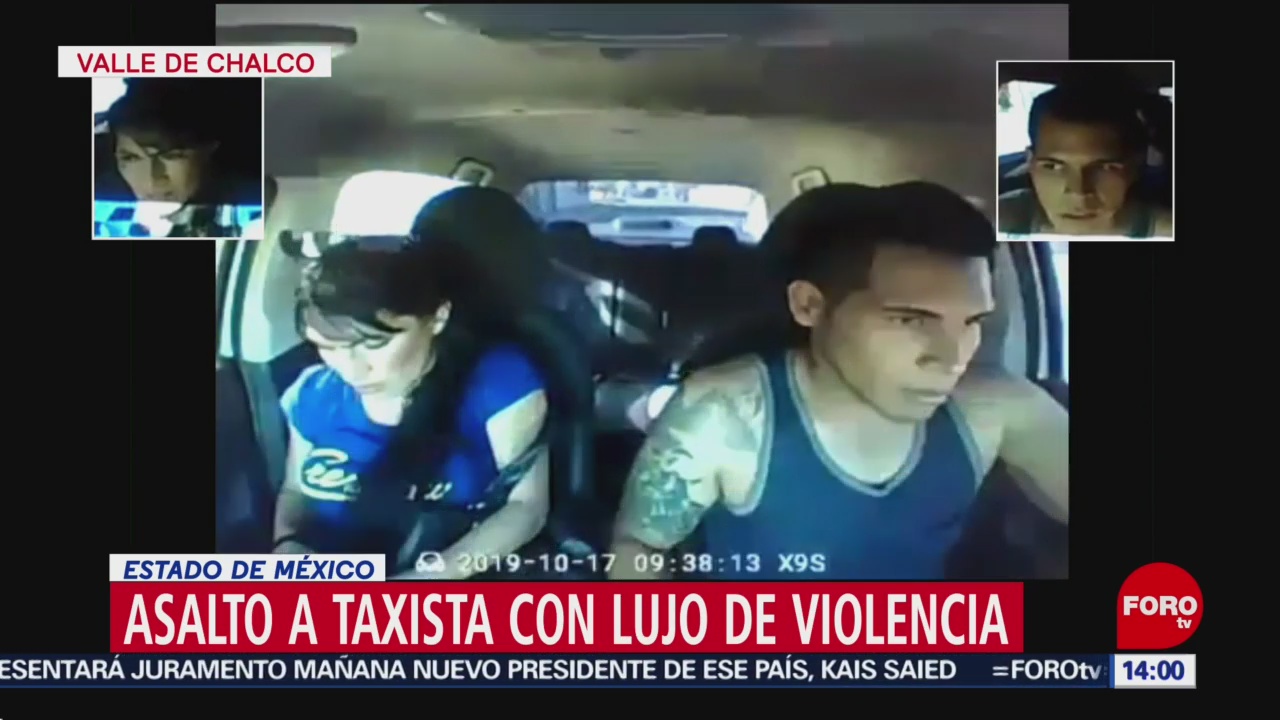 FOTO: Video Pareja asalta taxista Valle Chalco Edomex