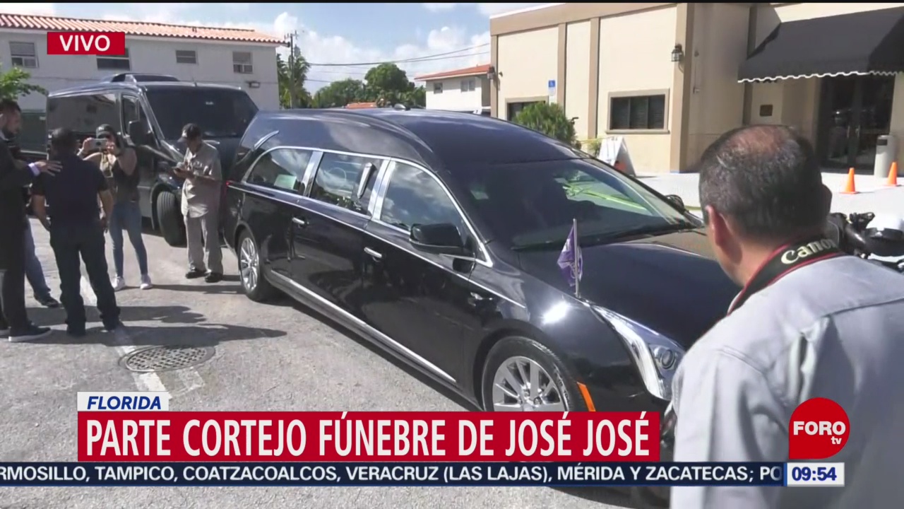 FOTO:Parte cortejo fúnebre de José José a un auditorio en Miami-Dade, 6 octubre 2019