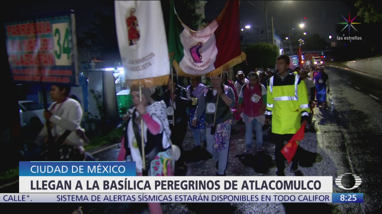 Peregrinos de Atlacomulco llegan a la Basílica de Guadalupe