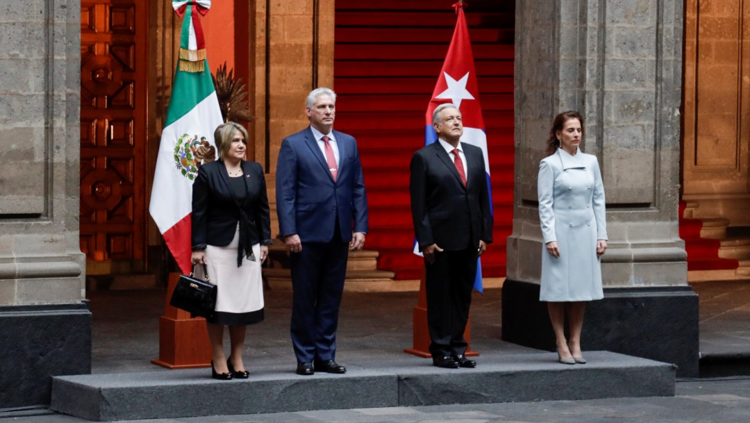 Foto: AMLO recibe en Palacio Nacional al presidente de Cuba, 17 de octubre de 2019, Ciudad de México