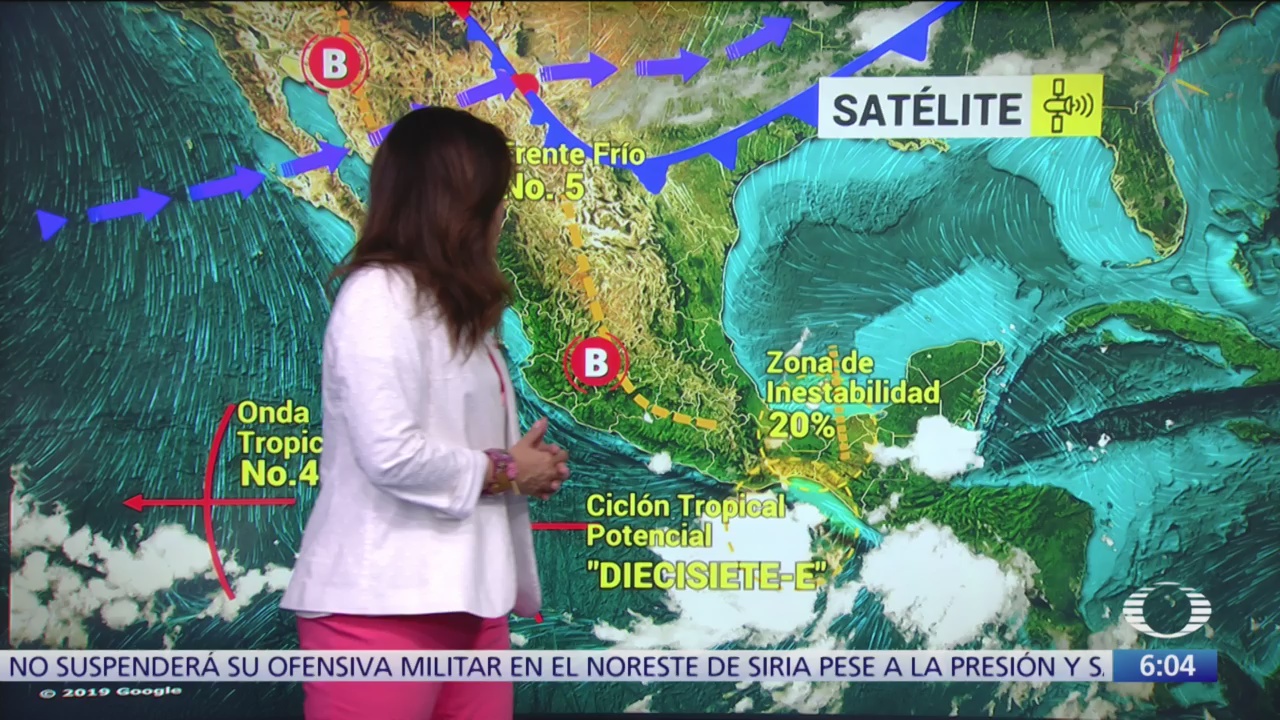 Prevén lluvias muy fuertes en oriente, sur y sureste de México