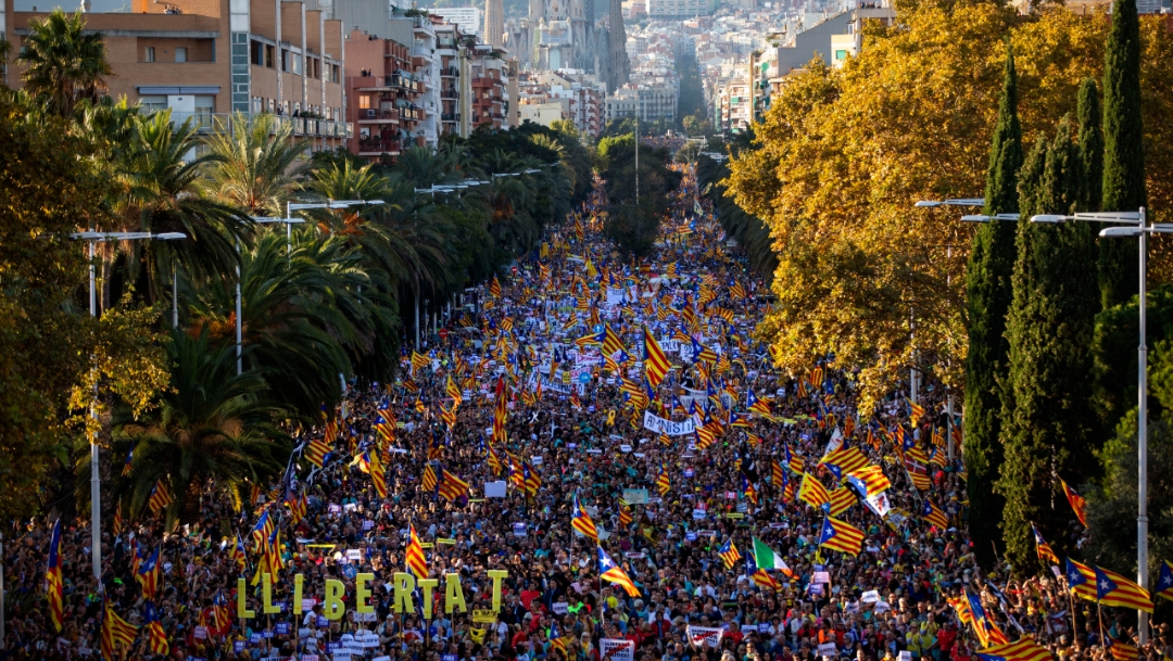 Miles de independentistas catalanes volvieron a las calles en Barcelona, 26 octubre 2019