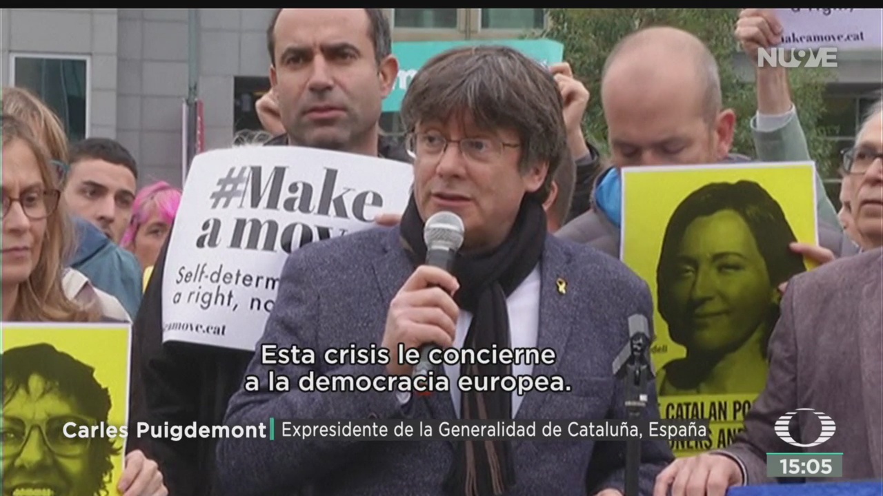 Puigdemont protestó en calles de Bélgica