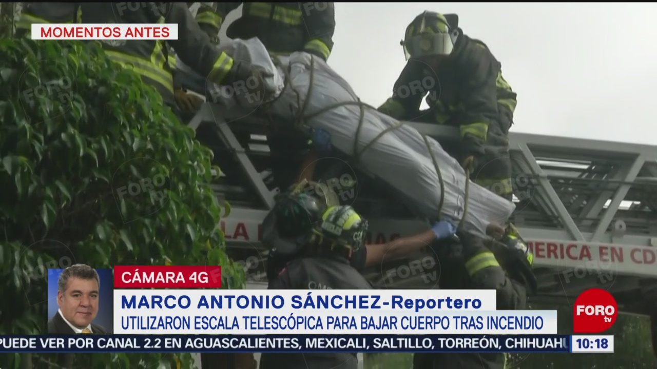 FOTO: Rescatan cuerpo de víctima de incendio en Tlatelolco, 13 octubre 2019