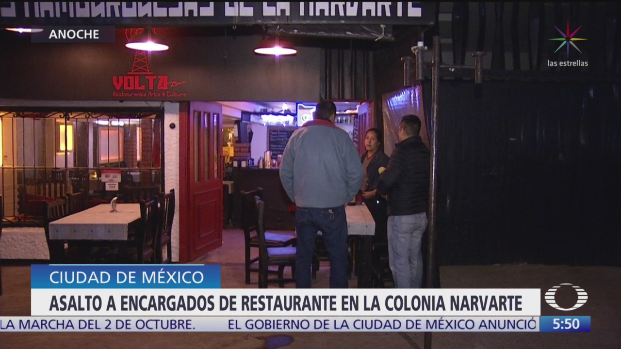 Roban restaurante en la colonia Narvarte en la CDMX