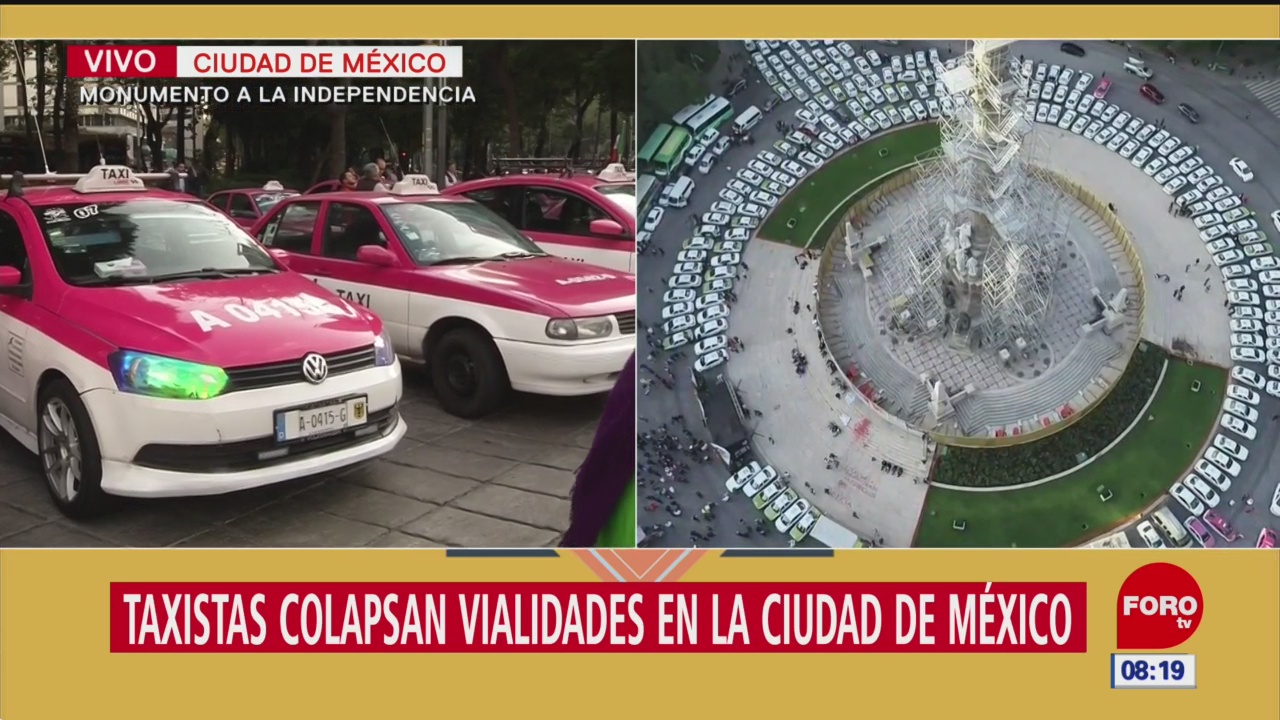 Se alistan taxistas para mitin en El Ángel de la Independencia