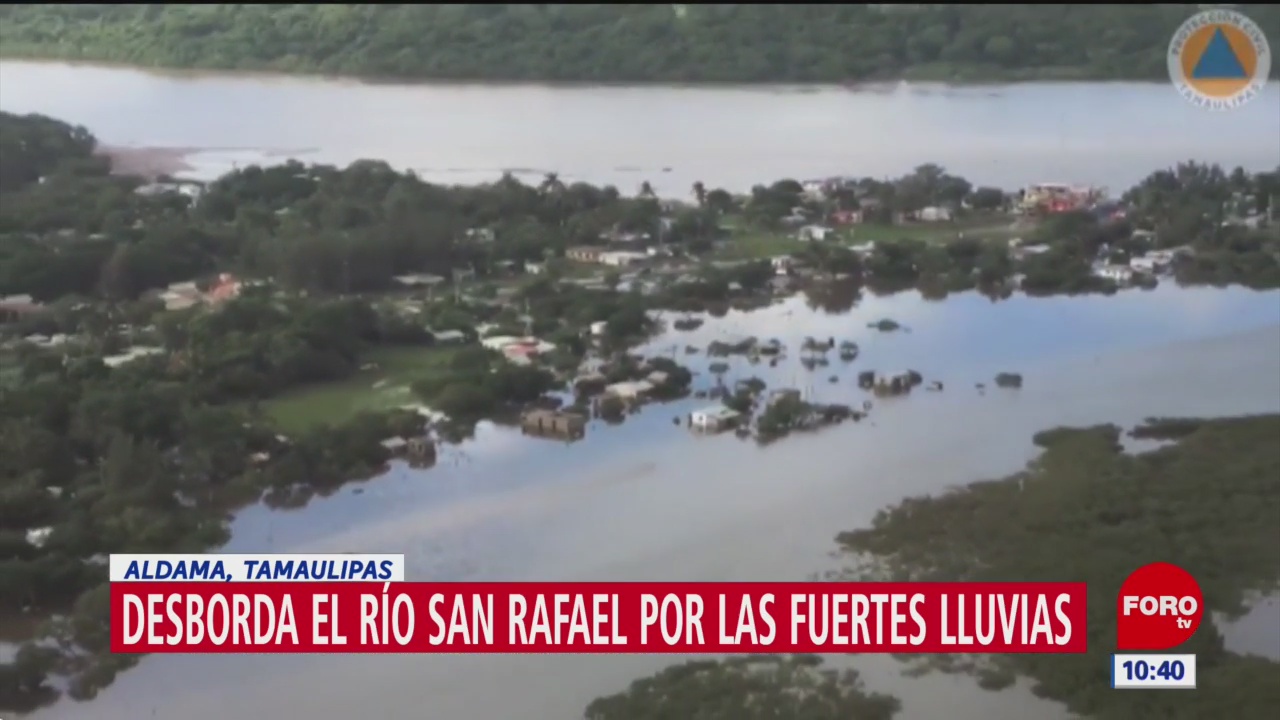 Se desborda río en Aldama, Tamaulipas, por lluvias