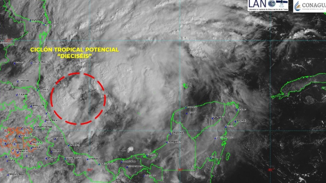 Foto Se forma ciclón potencial tropical 16 en el Golfo de México