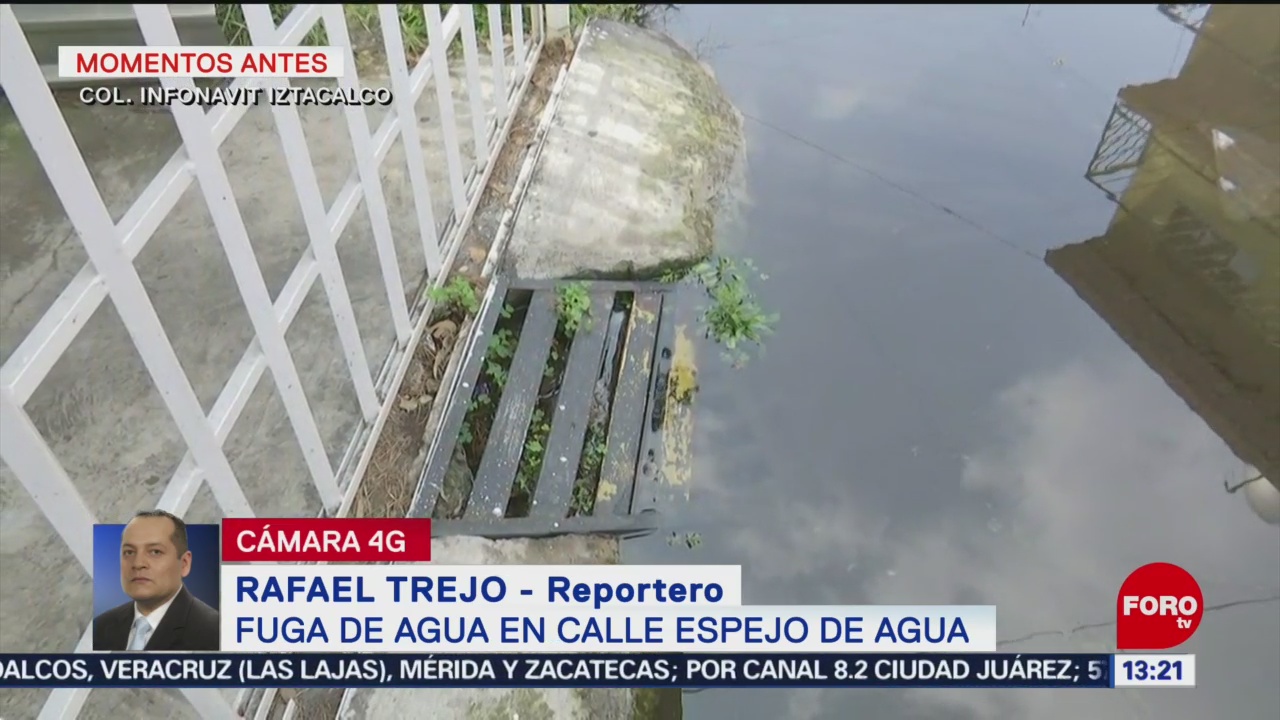 FOTO: Se registra fuga de agua en alcaldía Iztacalco, 5 octubre 2019