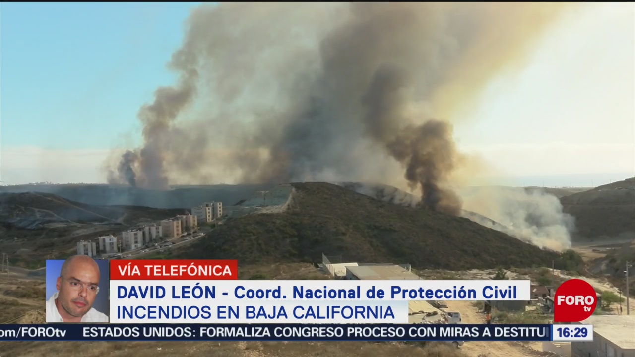 FOTO: Siguen trabajos para controlar incendios Baja California Protección Civil