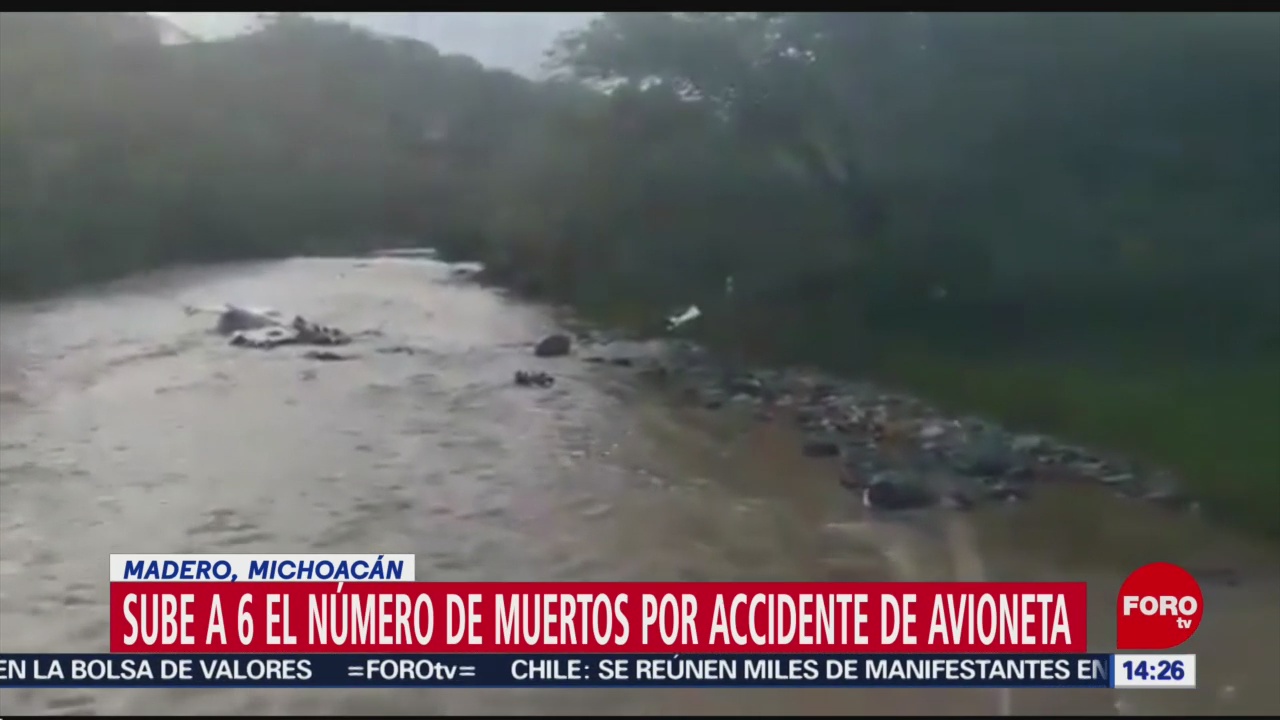 FOTO: Sube 6 muertos accidente avioneta Michoacán,