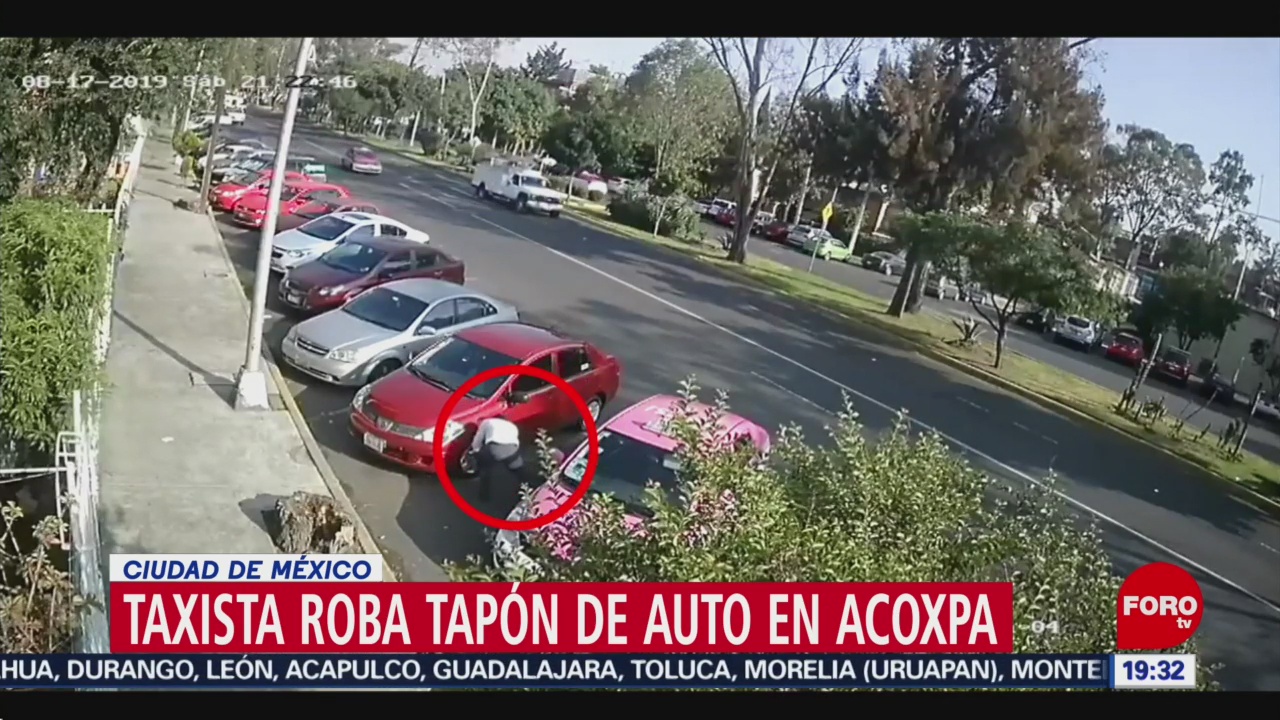Foto: Video Taxista Roba Tapón Carro Acoxpa CDMX 9 Octubre 2019