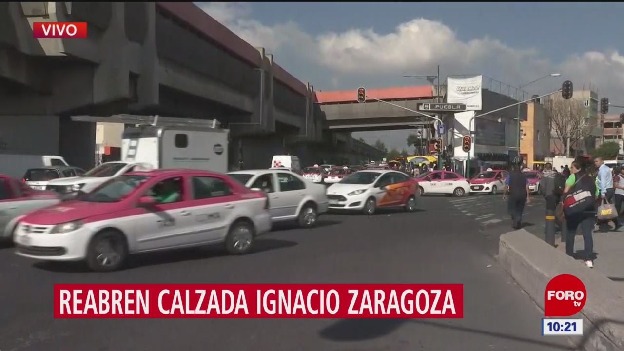 Taxistas liberan vialidad en calzada Ignacio Zaragoza
