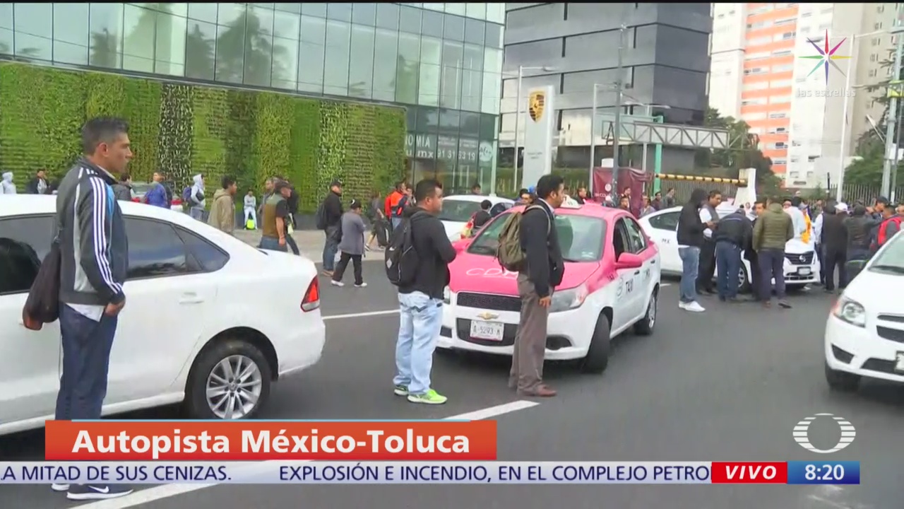Taxistas realizan bloqueos intermitentes en Santa Fe, CDMX