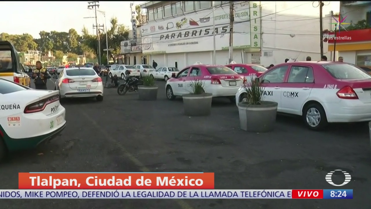 Taxistas se preparan para manifestarse sobre Calzada de Tlalpan, CDMX