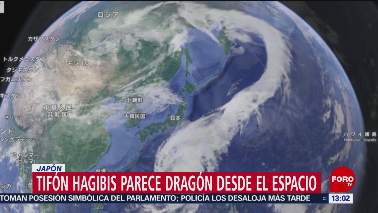 FOTO: Tifón Hagibis parece un dragón visto desde el espacio, 12 octubre 2019