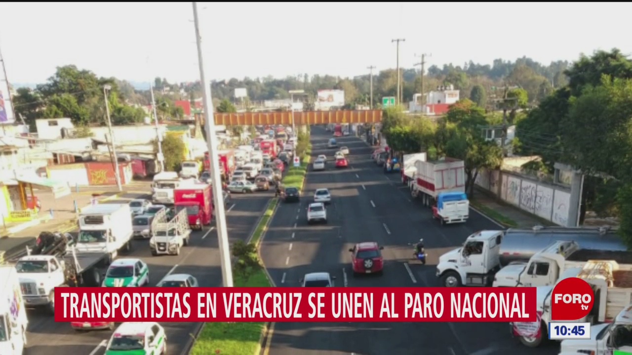 Transportistas de Veracruz se unen a paro nacional