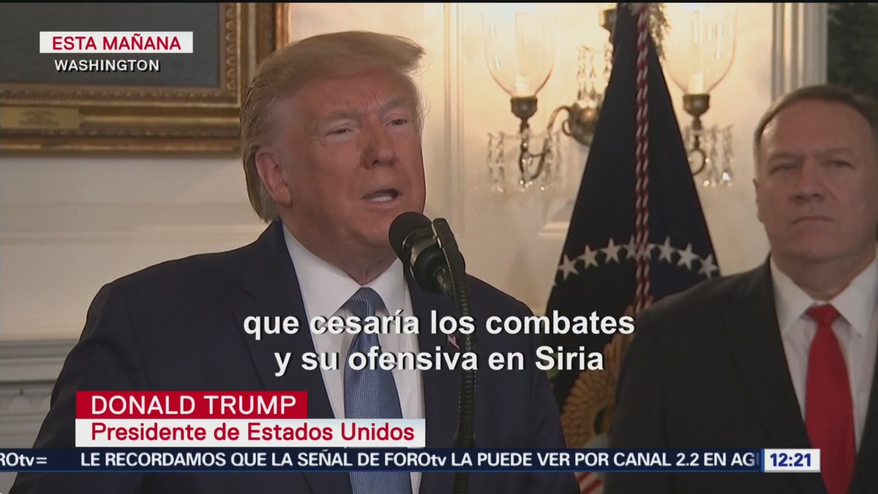 Trump anuncia alto el fuego permanente en Siria
