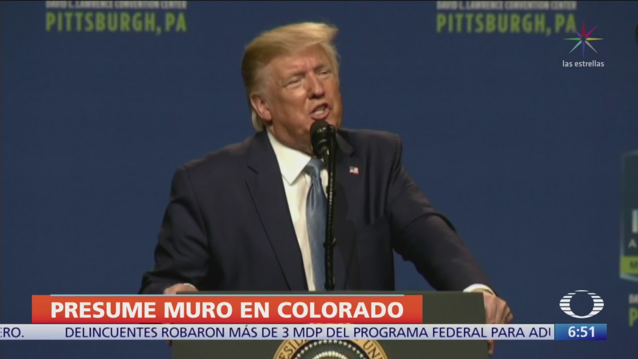 Trump presume muro fronterizo, ¡en Colorado!
