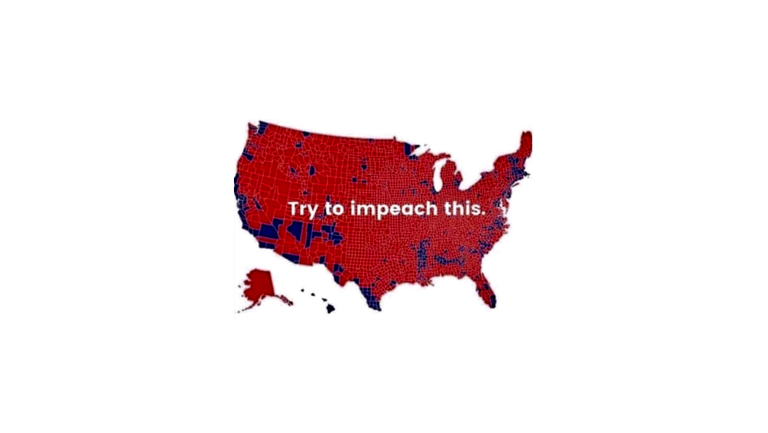 IMAGEN Trump tuitea mapa de apoyo republicano y advierte: 'Tren de enjuiciar esto' (Twitter)
