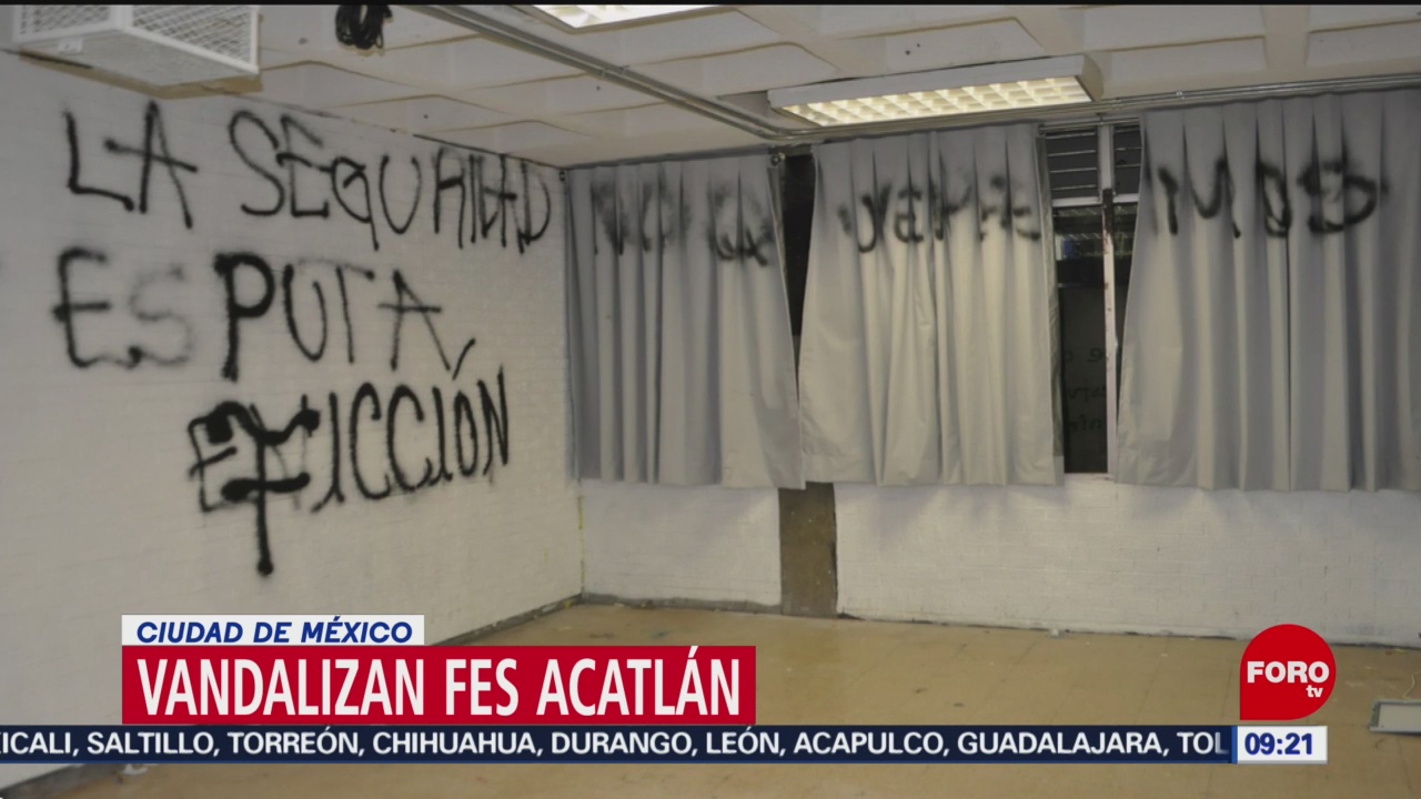 FOTO:Vandalizan instalaciones de la FES Acatlán, UNAM, 5 octubre 2019