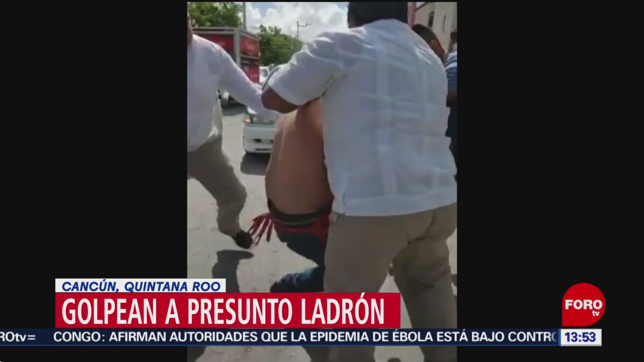 FOTO: Vecinos golpean ladrón Mercado 28 Cancún Quintana Roo