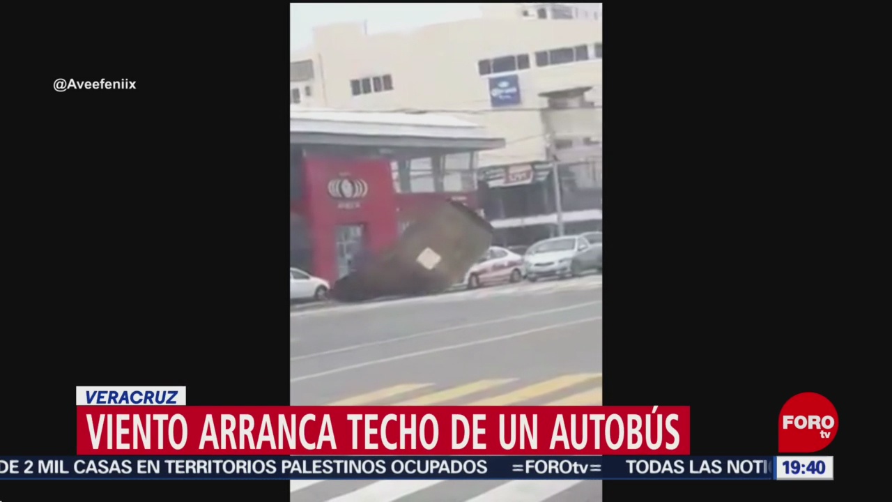 Foto: Viento Arranca Techo Autobús Video31 Octubre 2019
