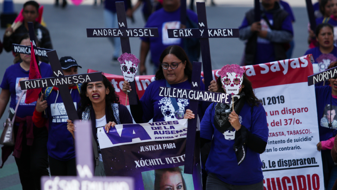 Foto: Marcha desde el Ángel de la Independencia hasta el Zócalo capitalino contra los feminicidios en México, 30 noviembre 2019