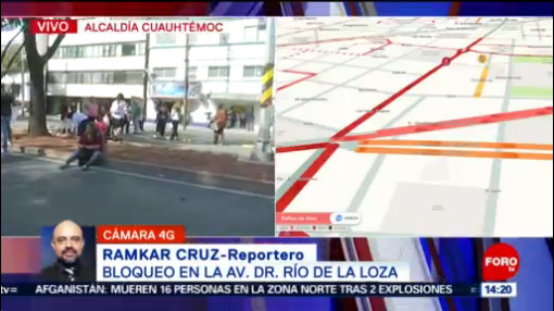 FOTO: Alternativas viales por bloqueo en avenida Dr. Río de la Loza en CDMX, 28 noviembre 2019
