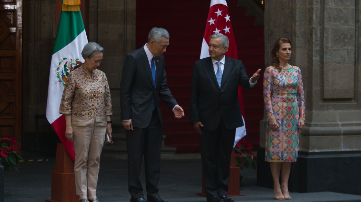 AMLO reunión con el Primer Ministro Singapur.