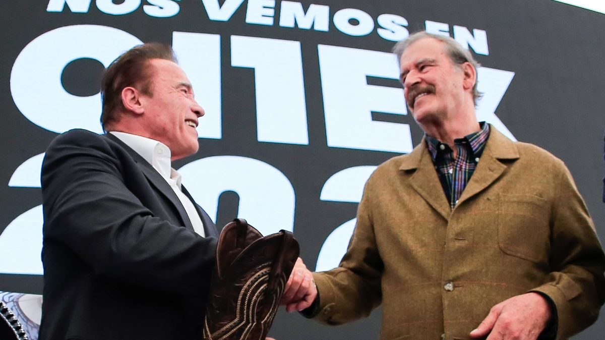Arnold Schwarzenegger y Vicente Fox.
