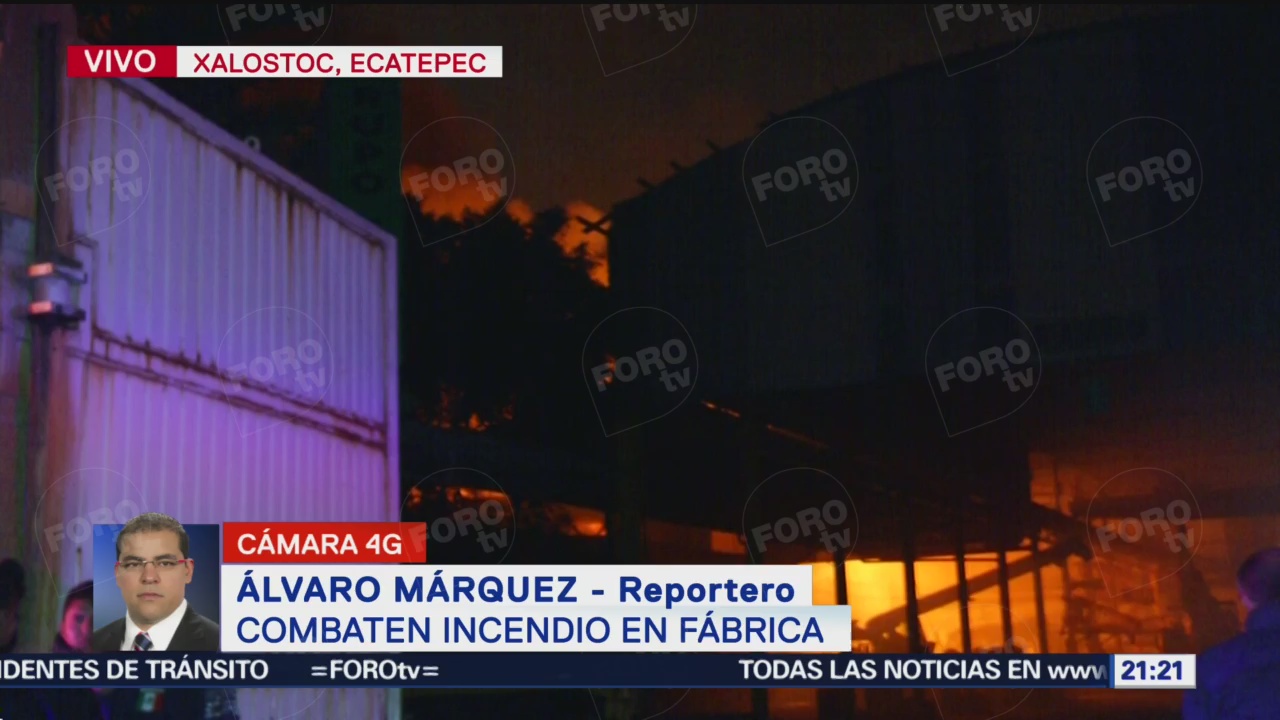 FOTO: Bomberos combaten incendio de fábrica en Ecatepec, 14 noviembre 2019