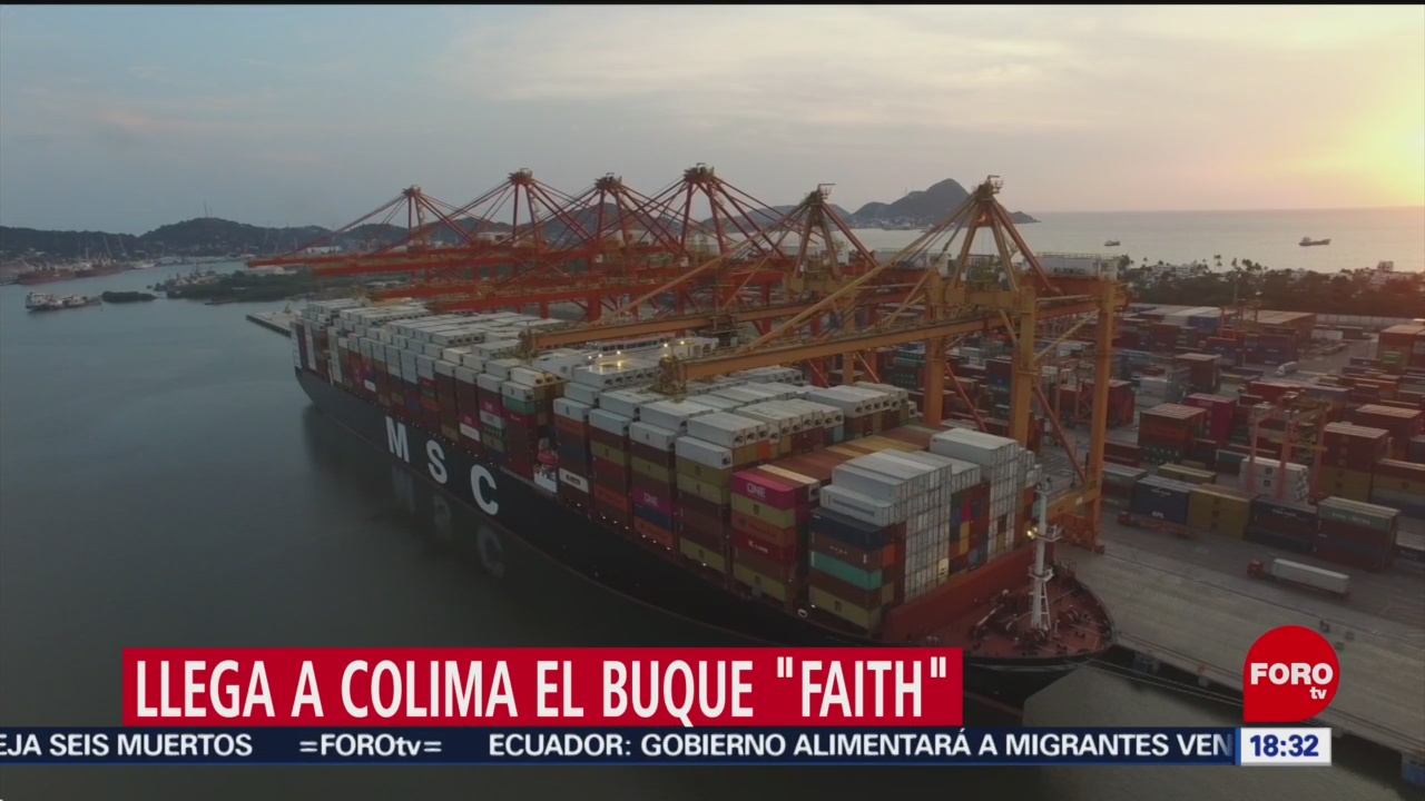 FOTO: Buque carguero más grande mundo llega Colima