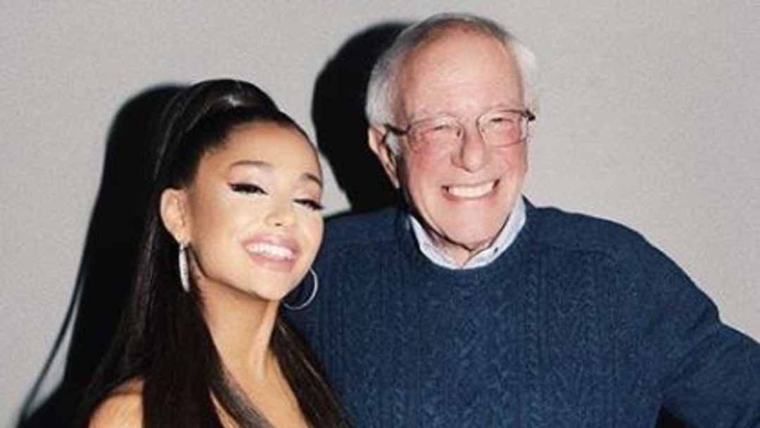 Foto: Ariana Grande apoya a Bernie Sanders, precandidato demócrata a la Casa Blanca, 15 de noviembre de 2019 (Instagram)