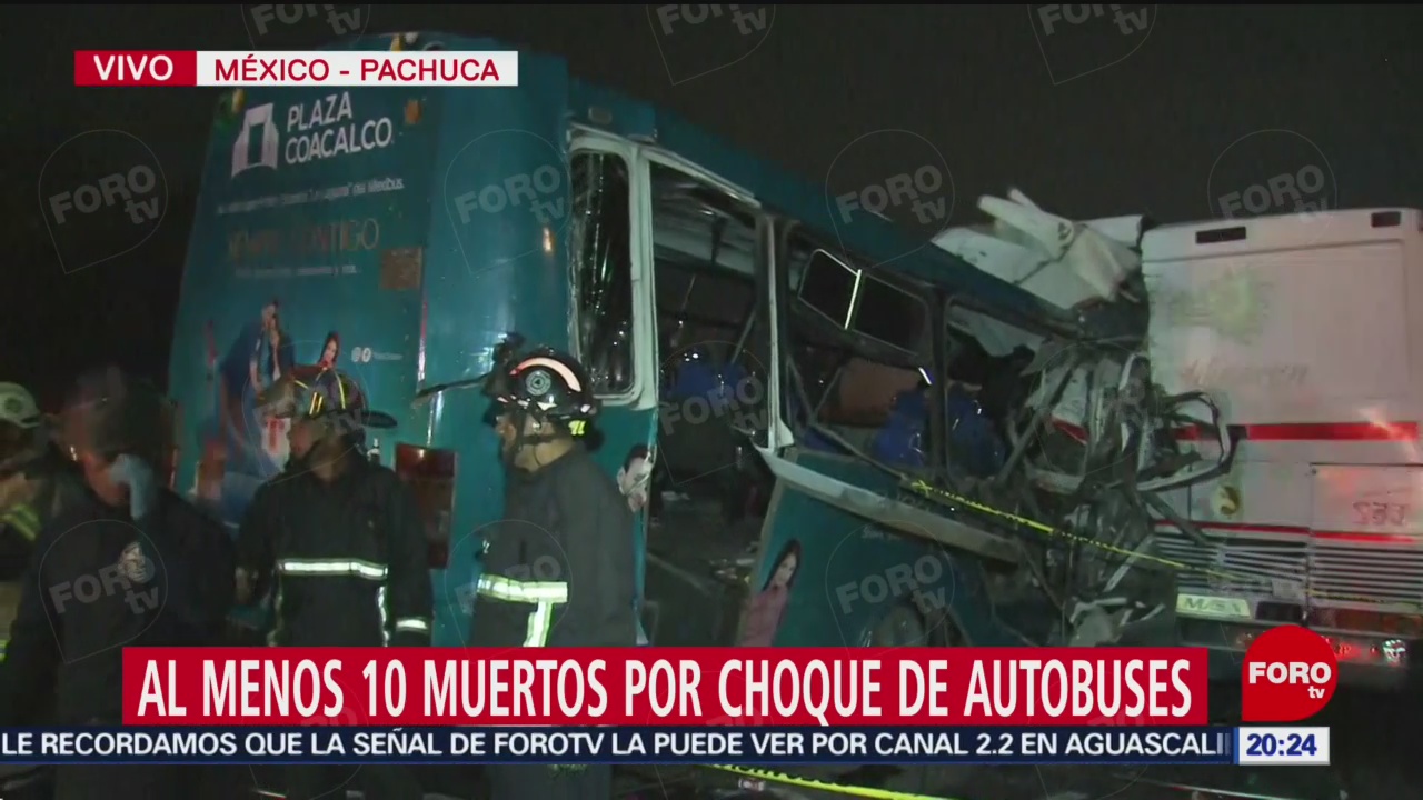 FOTO: Chocan autobuses en la México-Pachuca; hay 10 muertos, 18 noviembre 2019