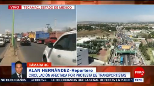 FOTO: Circulación afectada por transportistas en Tecámac, Edomex, 28 noviembre 2019